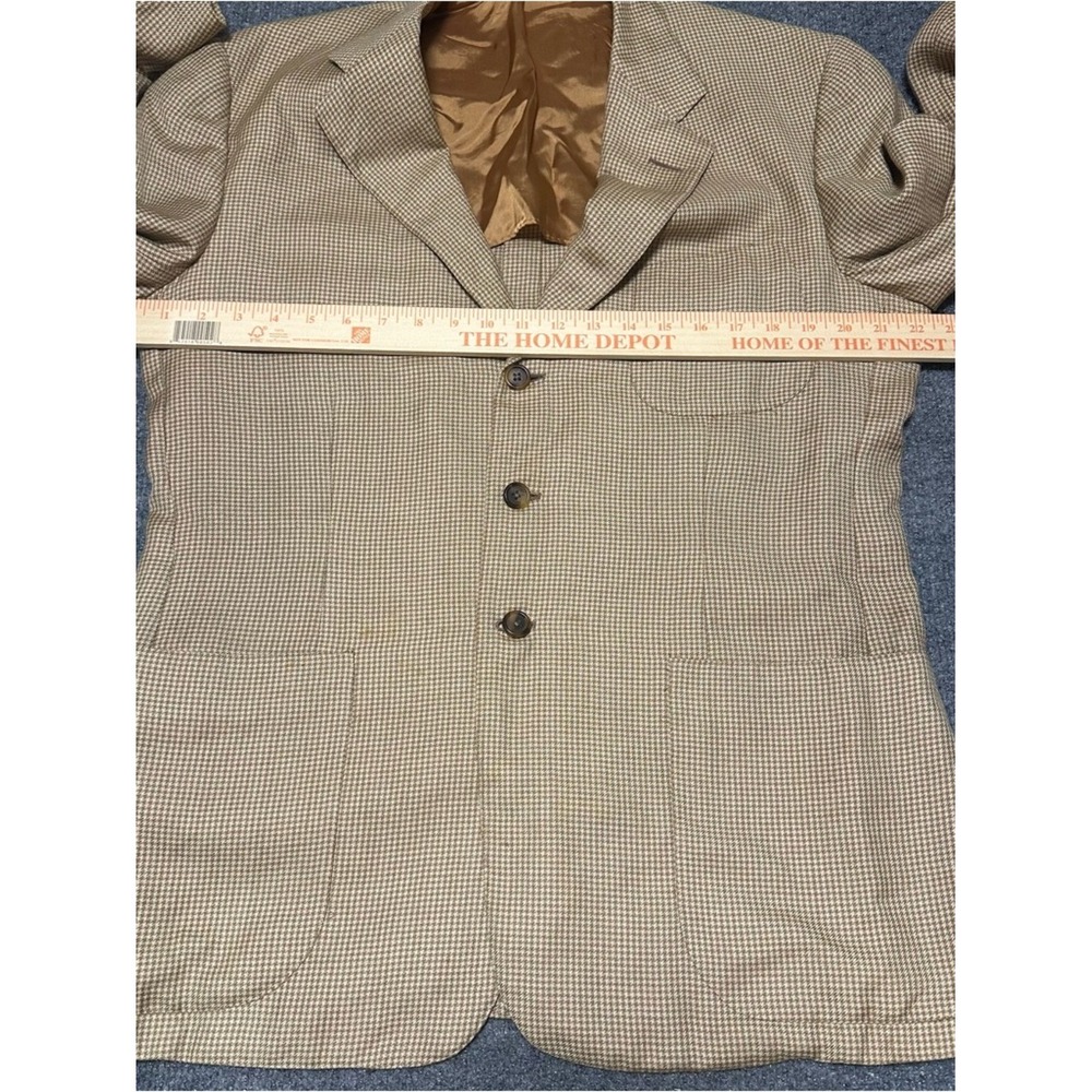 Ralph Lauren Purple Label Camel Hair Silk Houndstooth Blazer Made in England 42R - Picture 7 of 10